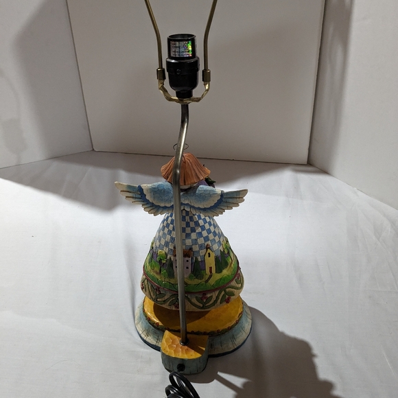Jim Shore Lamp- Heartwood Creek- angel with vegetable basket 2004 - Picture 7 of 14